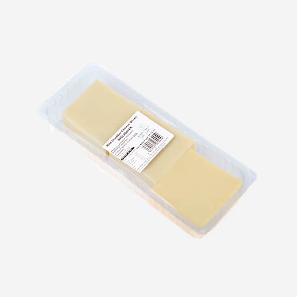 A small picture of Brockmoor White Mild Cheddar Slices 1kg