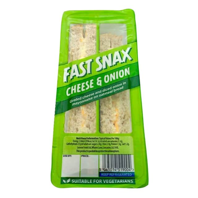 A small picture of Fast Snax Cheese & Onion Sandwich 144g