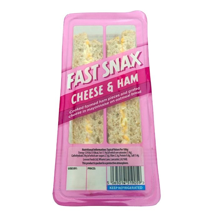 A picture of Fast Snax Cheese & Ham Sandwich 144g (10)