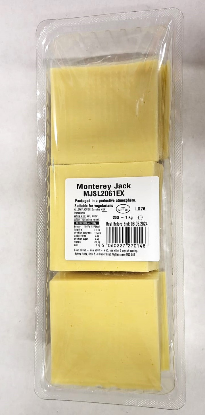 A picture of Monterey Jack Slices 50x20g (1kg)