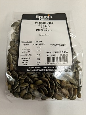 A picture of Bramik Pumpkin Seeds 125g