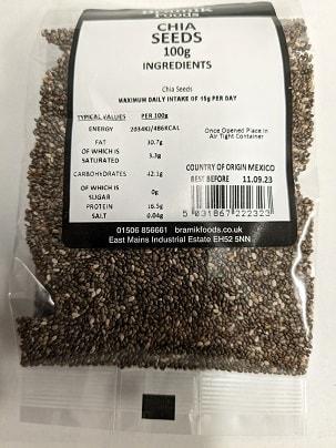 A picture of Bramik Seeds Chia 100g