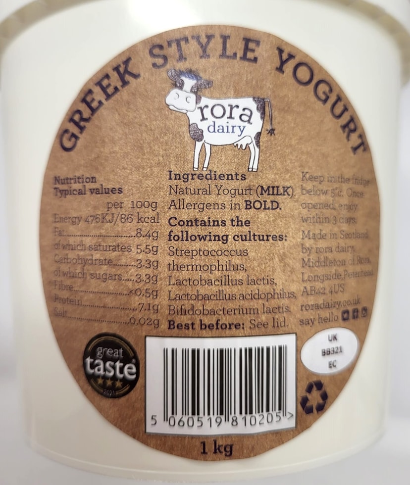 A picture of Rora Dairy Organic Greek Yoghurt 1kg